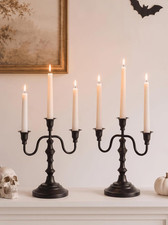 Candelabra Black Candle Holders: Vintage Candlestick Holder 3 Arm picture