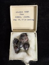 Antique 1927 Alaskan Ruby Garnet Specimens - Juneau, AK - Vintage Pharmacy Box picture