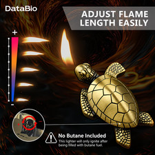 Cool Turtle Lighter Novelty Soft Flame Refillable Butane Gas Mens Gift Gold Tone picture