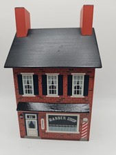 Vtg Folk Art Still Bank Windfield Designs 1990 Signed H Musser Barber Shop picture