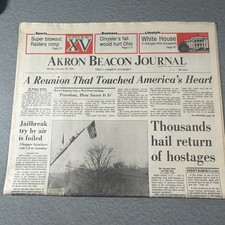Vintage Jan 26, 1981 Akron Beacon Journal Iran Hostages section A only picture