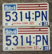 1978 South Dakota  pair of Truck license plates. Good condition 🔥 picture