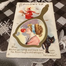 Vintage 1900's LSC Mirror series Halloween Postcard Series 248 E picture