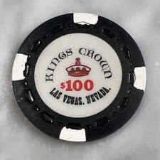 Kings Crown $100 Casino Chip Las Vegas Nevada Vintage Poker picture