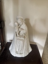 Rare Vintage M J Hummel Flower Madonna/Child Halo Jesus MaryBird Statue Ivory picture