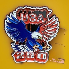 USA United States Of America 250 Eagle Liberty Patriotic Hat Cap Lapel Metal Pin picture