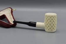 Ornate Poker Pipe New block Meerschaum Handmade W Case#1717 picture
