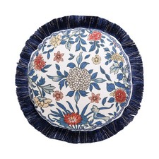 patdrea Designer Vintage Linen Throw Pillow Cover,Diameter 16