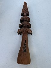 RARE🇺🇸VINTAGE”JSB”JACKSON STREET BREWERY HAND CARVED REDWOOD TREE TAP HANDLE picture