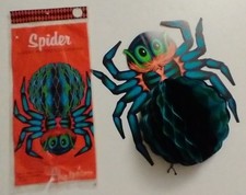 Vintage 1970s Beistle Creation Spider Halloween Die Cut Decoration Honeycomb picture