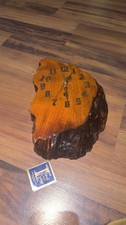 Vintage Natural Wood Creations Live Kauri New Zealand Live Edge Clock RARE picture