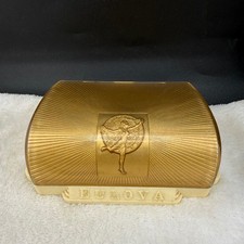Vintage Bulova Miss America Watch Box Gold Tone Art Deco Sunburst READ picture