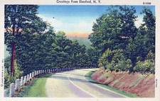 Greetings from Elmsford New York Linen Unposted Postcard picture