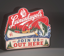 Leinenkugel's Bar Topper Canoe Fishing 3D Printed LED Light-Up Sign Decor Lamp picture