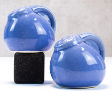 Vintage Pottery Salt And Pepper Shakers Cobalt Blue Shakers NO Cork Stoppers picture