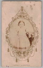 Antique CDV Campbell Cute Young Girl in Dress Jacksonville Florida picture