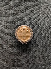 10K SOLID GOLD PIN SEARS AND ROEBUCK HOURGLASS WHEEL WREATH SERVICE PIN 1.8G picture