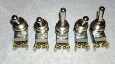 LOT OF 5 METAL TOGGLE SWITCHES SPST ON-OFF SCREW TERMINALS 3A 240V 6A 125V picture