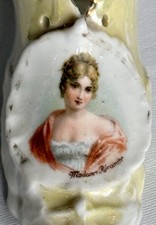 Vintage Ceramic Porcelain German Slipper Shoe White w/Gold Trim Madam Recameir picture