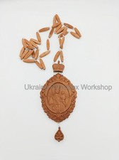 Orthodox Panagia Mother of God of Pochaev Wooden carved Engolpion for Bishops picture