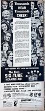 Vintage 1951 Print Ad Sonotone the first Six-Tube Hearing Aid Thousands Hear picture