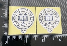Lot Of 2 University Of Oxford Sticker For Water Bottle Laptop Cell Car New picture