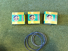 NOS 1950s 4-Link Circular Metal Photo Frame Chain, Pocket Watch Style, 4 Photos picture