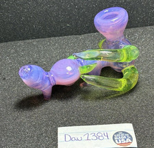 Glass Pipe Super Thick Heady Purple & Green 🇺🇸 Handblown In USA picture