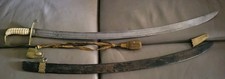 Antique Authentic Calvary Officers Sword With Bone Grip Original Scabbard picture