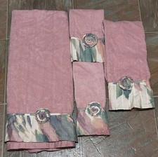 Vintage Avanti Look Dusty Pink Bathroom Towel Set 80s 90s Vibes Pleats picture