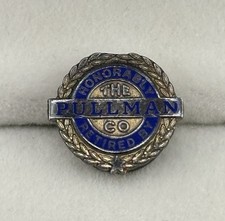 Vintage THE PULLMAN CO. Vermeil Sterling  “Honorable Retired By” Service Pin picture