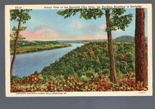 c1934 Ohio River Kentucky Northern Boundary Scenic Linen Postcard KE-23 picture