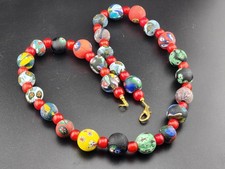 vintage venetian style african glass beads necklace central asian beads picture