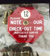 ⭐ ALMOST SOLD OUT⭐ OLD ANTIQUE CHECKOUT SIGN (1800s-1900s?) HOTEL MOTEL VINTAGE picture