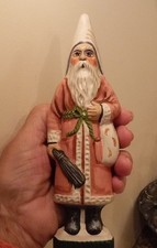 VAILLANCOURT 1994 Country Home Santa's Club Santa Chalkware Christmas Figure 347 picture