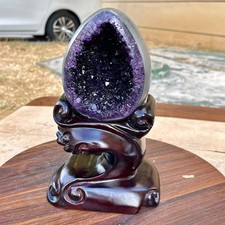 2.38LB A+ Natural Rare Uruguayan amethyst dragon egg cave decoration picture
