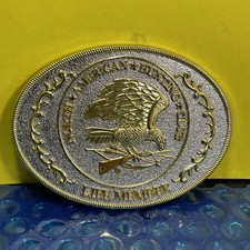 Vintage North American Hunting Club Life Member Belt Buckle 4X3 picture