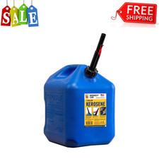 Midwest Can 5 Gallon Kerosene Can, Auto Shut Off Spout, Blue Fuel Jug, 7610-2 picture