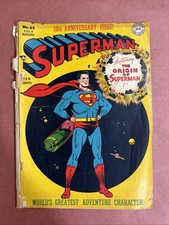 Superman #53 - Origin Retold Classic Golden Age DC Comic 1948 Complete GD/GD+ picture
