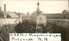 Portsmouth NH U.S.S. New Hampshire drydock c1900s-10s Real Photo Postcard bhn picture