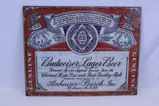 Weathered Tin Sign Budweiser 16