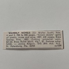 Waverly Novels Walter Scott Jennie Kilgore St Petersburg FL 1973 Ad SAI4-S104 picture