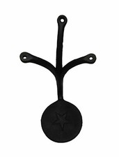 Antique Cast Iron Buggy Carriage Foot Step Plate Round 5 Point Star Textured picture