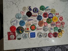 Large Lot 51 Random Pinback Buttons Advertising 80s 70s 90s Vintage  picture