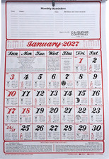 2027 America's Original Almanac Wall Calendar 16 3/4