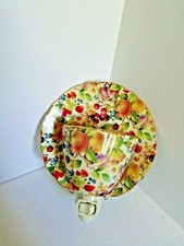 Night Light Formalities by Baum Brother Porcelain Tea Cup and Saucer Fruit Decor picture