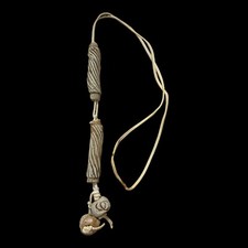 Bizarre Rustic Clay Necklace, Three Women, Carved Beads, 20” picture