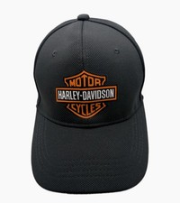 Harley-Davidson Motor Cycles Black Fitted Baseball Cap Hat. Adult S/M Size picture