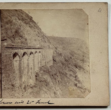 Looking Down Across 25° Grade with Arched Stone Bridge - Historical Stereoview picture