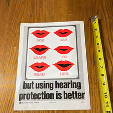 Vintage 1970s National Safety Council Hearing Protection Safety Flyer picture